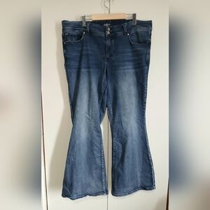 Maurices Everflex Mid-Rise Flared Jeans 18 Short Plus Size Stretch